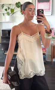 Zara ZW Collection Lace Top Camisole With Vents Ecru White Size XS 5107/040 New - Picture 1 of 24