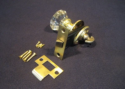 Antique Victorian Closet Door Mortise Latch w/ Thumb Turn Glass Knob & Roses - Image 1 of 4