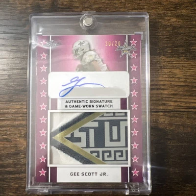 GEE SCOTT JR. 2020 Leaf Army All-American AUTO JUMBO PATCH RELIC #20/20 OHIO ST. - Image 1 of 2