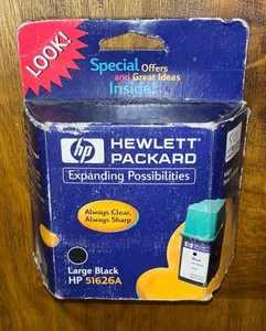 Original OEM HP 26 große schwarze Tintenpatrone 51626A abgelaufen 03/2001 versiegelt neu - Bild 1 von 6