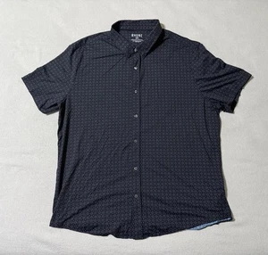 Rhone Shirt Mens 2XL Navy Geo Commuter Button Down Short Sleeve Stretch Slim - Picture 1 of 7