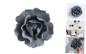 CEUYGT Handmade 3D Ceramic Wall Art Hanging Sculpture Flower Wall Small Grey - Picture 1 of 7