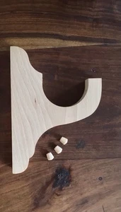 Wooden Beech Bracket for 63mm curtain pole - Picture 1 of 2