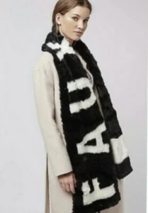 NUOVO CON ETICHETTE! TOPSHOP Sciarpa in pelliccia sintetica nera prezzo consigliato Β£ 55 π Riempimento calza π - Foto 1 di 8