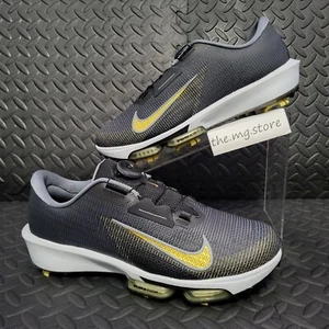 Nike Infinity Tour BOA 2 Black Gray Gold Golf Cleats Men's Sz 12 W FN6730-003 - Picture 1 of 7