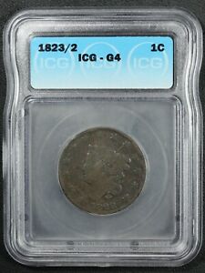1823/2 Coronet Matron Head Copper Large Cent Icg G 04