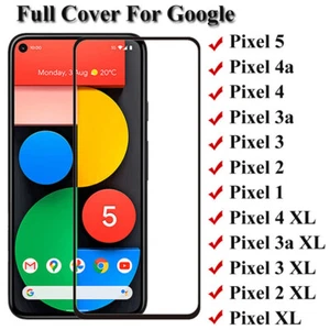 Full Cover Tempered Glass For Google Pixel 7 6a 5a 4  Full Glue Screen Protector - Picture 1 of 22