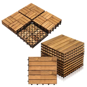 Holzfliesen Terrassenfliesen Bodenbelage 30x30cm für 1-10㎡ Terrassenplatten - Bild 1 von 10