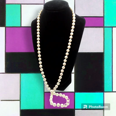 MARVELLA Gold-Tone Clasp Simulated Pearl Necklace 30 Inches Long! - Image 1 of 4