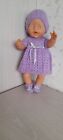 Hand Knitted Dolls Clothes  Fit 17"  Baby Born Doll Or Similar Sized Doll