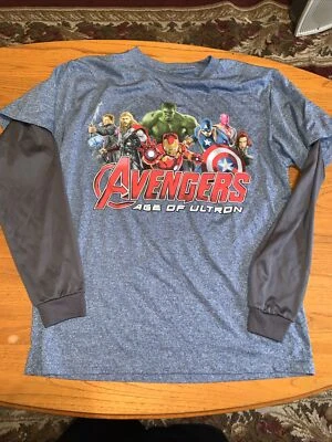 Marvel  Boys Avengers Long Sleeve Youth Large T-Shirt captain America hulk Thor - Image 1 of 4
