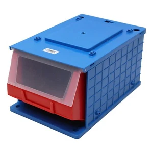 Large Stackable Dust Resistant Covered Plastic Parts Storage Bin 35x23x19cm NEW - Picture 1 of 4