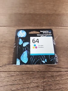 HP 64 Tri-Color Ink Cartridge N9J89AN Original Genuine OEM MARCH 2026 - Picture 1 of 2