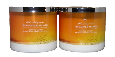 2 Bath & Body Works PINEAPPLE MANGO 3 Wick Scented Candle LARGE - Image 1 of 4
