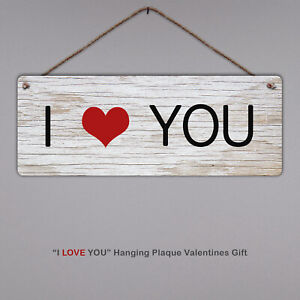 I LOVE YOU metal plaque-Valentines Day Anniversary Gift Heart Cute Gift