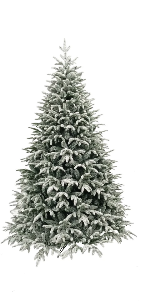 Artificial Christmas Tree Snowy Green Snow tipped effect Hinged Full 5ft - 8ft - Image 1 of 1