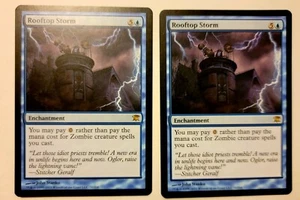 Mtg 2x Rooftop Storm Innistrad Blue Rare Enchantment NM - Picture 1 of 2