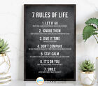 7 Rules of Life Motivational Inspirational Wall Art Poster Canvas Office Decor