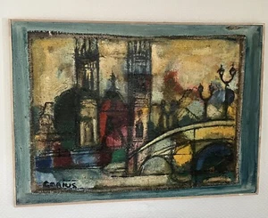 Johann Wolfgang Gorius Saarbrücken iglesia mediados de siglo imagen pintura al óleo firmada - Imagen 1 de 11