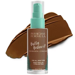 Physician Formula Butter Believe It Foundation + Concealer 1 oz - Deep To Rich - Picture 1 of 8