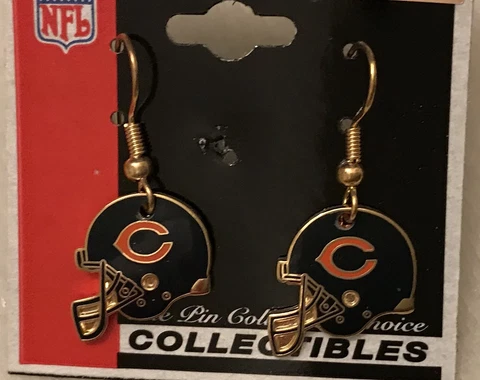 Chicago Bears Helmet Logo J Hook Earrings NEW Cover