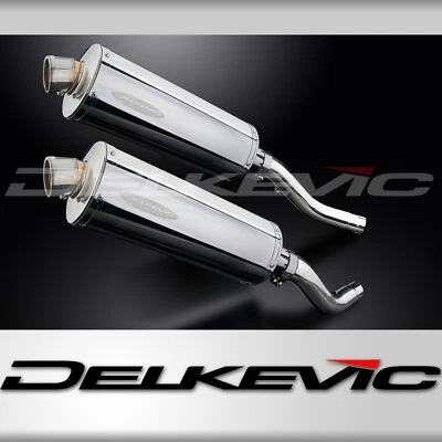 Kawasaki Z1000 2003-2006 Delkevic Slip On 14" Oval Stainless Exhaust Muffler Kit - Image 1 of 4