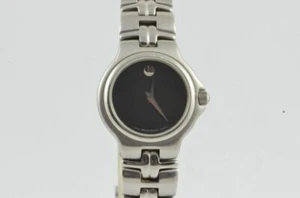 Movado Women's Watch 25MM Steel Plated Museum Watch RAR Steel Wrist Watch Quartz - Picture 1 of 9