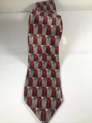 Corbata de cuello para hombre Today’s Man Made In Italy roja 100 % seda hecha a mano para hombre Foto 1 de 4