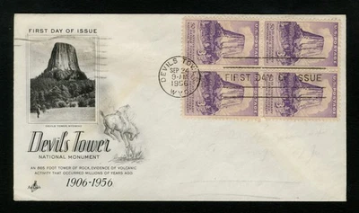 1956 FDC sc 1084 Devils Tower National Monument First Day Cover Wyoming - Image 1 of 2