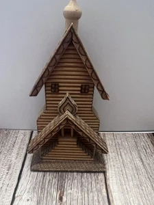 Iglesia soviética vintage de madera recuerdo URSS Moscú Rusia con etiqueta - Imagen 1 de 3