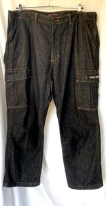 VTG Y2K..RALPH LAUREN..BLACK..CARGO..JEANS..RELAXED..CELL PHONE..MEN 42 X 33 - Picture 1 of 4