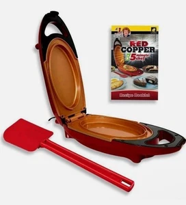 Copper Red 5 Minute Chef Electric Meal Omelet Maker Infused Ceramic Cooker NOB - Imagen 1 de 12