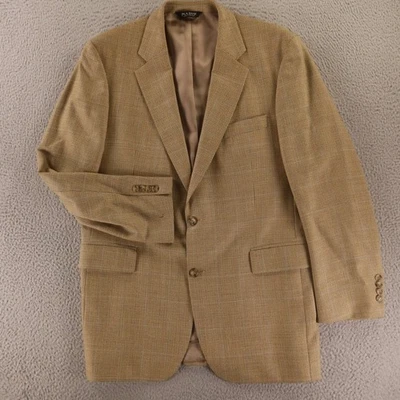 Chaqueta Jos A Bank M MT 42L Marrón Azul Pata de Gallo Cuadros 100% Lana Blazer Saco de Lúpulo Foto 1 de 4