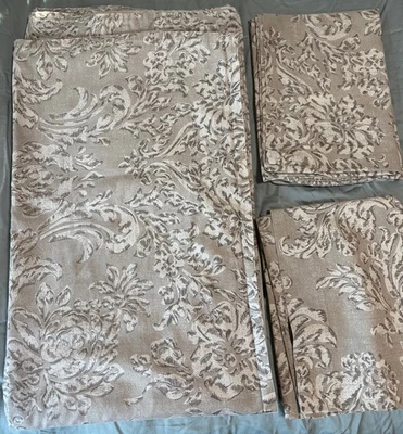 Lençol plano WAMSUTTA Elite acetinado bege brocado queen 2 fronhas padrão - Imagem 1 de 4