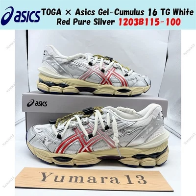 TOGA × Asics Gel-Cumulus 16 TG Bianco Rosso Argento Puro 1203B115-100 Taglia ... - Immagine 1 di 4