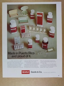 Anuncio impreso vintage Searle Pharmaceuticals 1974 fabricado en Puerto Rico - Imagen 1 de 1