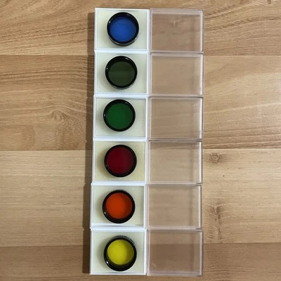 Celestron 6PC Telescope Color Filter Set 1.25” Red Blue Green Orange Yellow OEM - Image 1 of 4