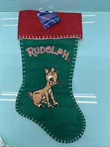Filz Rudolph das Rentier mit der roten Nase Weihnachtsstrumpf neuer alter Ladenbestand - Bild 1 von 4