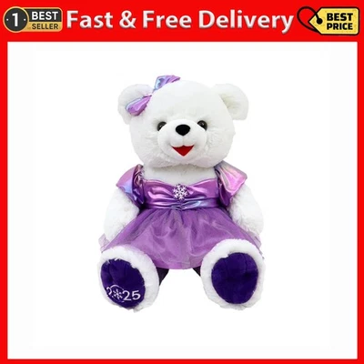DANDEE INTERNATIONAL LLC Snowflake Girl 2025 Teddy Bear Christmas Plush, White, 15", by Holiday Time