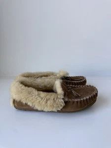 LL Bean Wicked Good Mujer Talla 9M Zapatos Marrón Zapatillas Cómodas Mocasines Forrados de Piel - Imagen 1 de 6