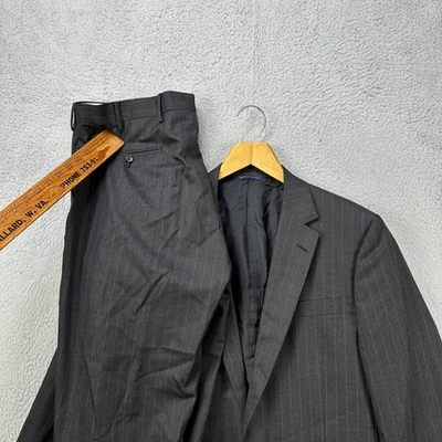 Brooks Brothers Vitale Barberis Fitzgerald 2 Piece Suit Grey Pinstripe Mens 42L - Image 1 of 4