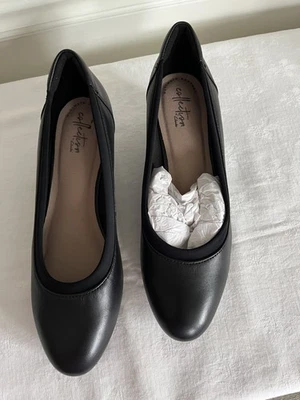 Colección Mujer por Clarks Mallory Berry Cuero Negro Cuña Talla 10M Foto 1 de 4