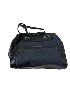 Coach Womens Taylor Bowler Satchel Handbag Black Wool Dome Dual Handle Footed - Picture 1 of 9