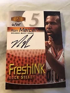 1999-00 Flair Showcase Rock Steady Fresh Ink Ron Mercer 06/25 READ Auto Rare!!! - Picture 1 of 6
