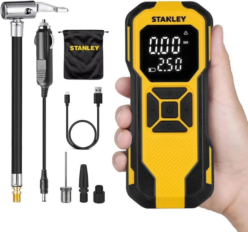 Stanley Mini Compressore Elettrico Portatile Ricaricabile Usb 10 Bar SXIF0101 - Immagine 1 di 4