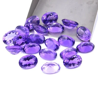 Amethyst Oval Cut Loose Lab Created Gemstone 10x14 MM For Jewelry P-360 - Image 1 of 4
