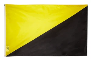 PringCor Ancap Bandera 3x5 pies Bandera Anarcocapitalismo Capitalista Negro y Amarillo - Imagen 1 de 3