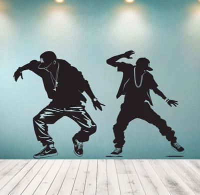 Hip Hop Dancers Wall Decals - Break Dance Wall Decal, Contemporary Dancer se242 - Image 1 of 4