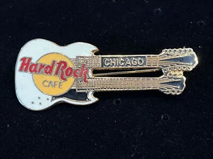 Guitarra de doble cuello Hard Rock Café Pin Chicago - Imagen 1 de 2