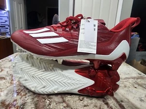 New Adidas Adizero Football Cleats Sz 12 Team Power Red White GW5058 - Picture 1 of 12